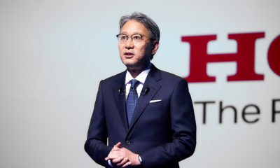 Ông Toshihiro Mibe phát biểu trong buổi họp báo nhậm chức.