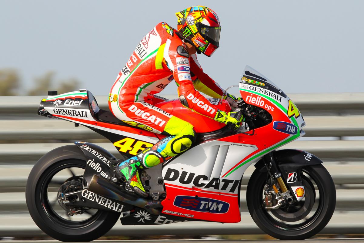 Chiếc xe mô tô của Valentino Rossi khi anh gia nhập đội đua Ducati